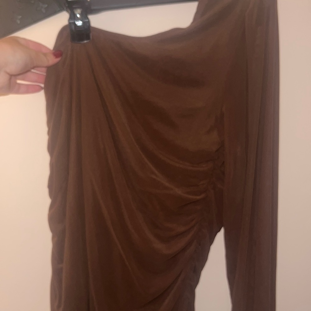 Brown Ruched Amazon Dress